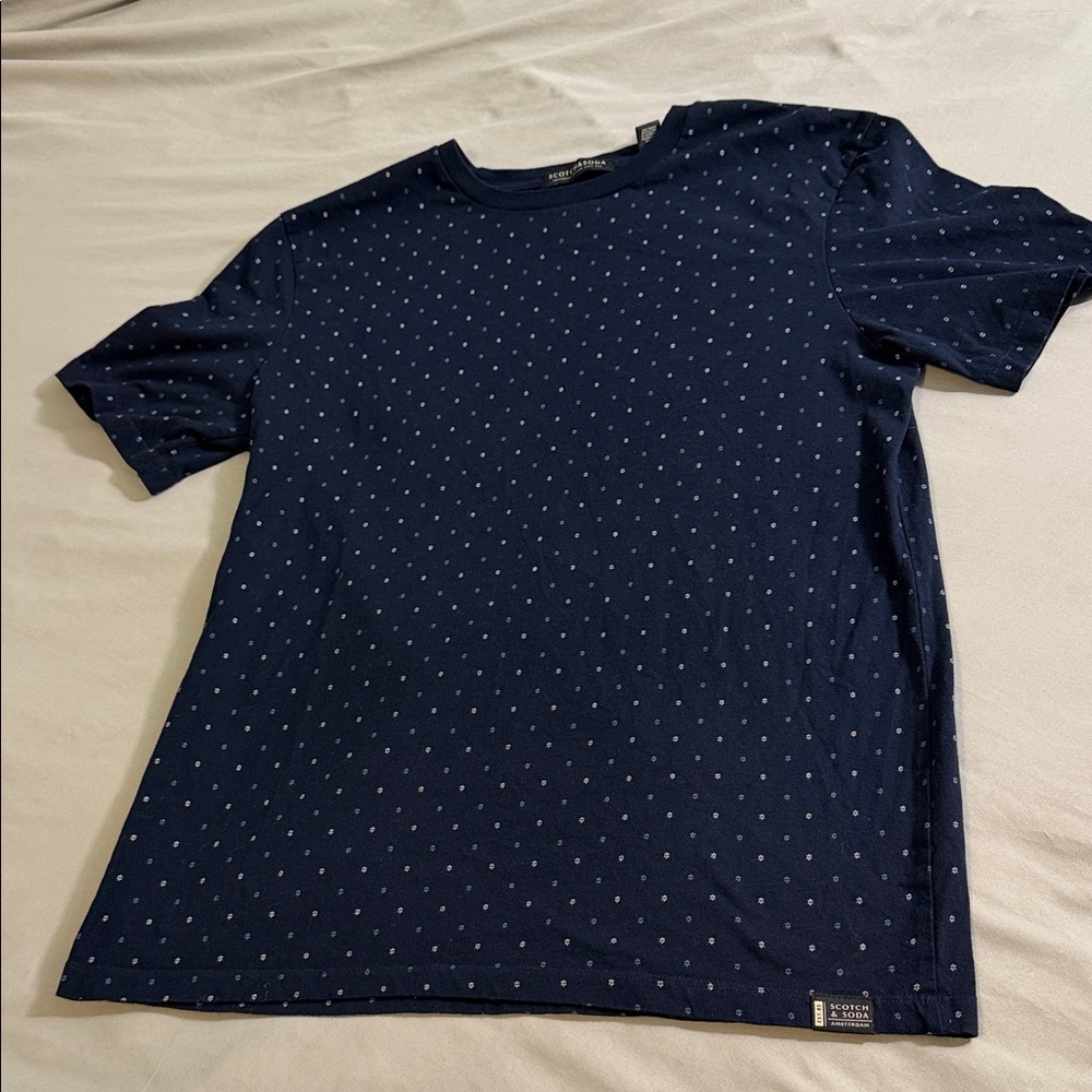 Scotch & Soda Dark Blue Tee with Light Dots
